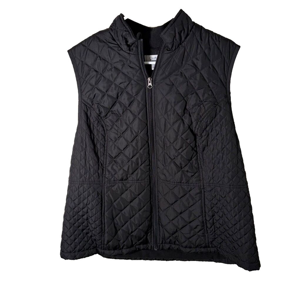Croft & Barrow Vest Women's XXL Quilted Full Zip Sleeveless Jacket Fleece